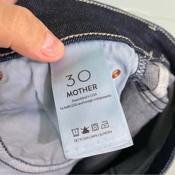 MOTHER The Stunner Ankle Step Fray Blue Sz 30 Raw Hem Jeans - Picture 7 of 9